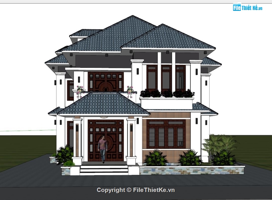 File sketchup biệt thự 2 tầng,Sketchup biệt thự 2 tầng,biệt thự 2 tầng sketchup,3D biệt thự 2 tầng sketchup,Model su biệt thự 2 tầng,Biệt thự 2 tầng 8.7x12.5m